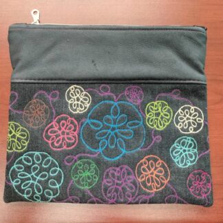 Leather & Denim Clutch Bag