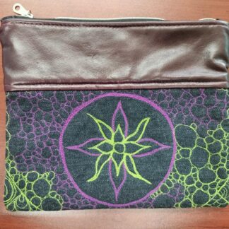 Leather & Denim Clutch Bag